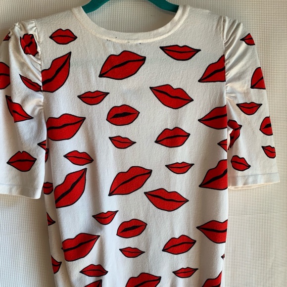 International Concepts Lip Print Cardigan | Color: Red/White | Size: Xs | Ecclectichoney's Closet